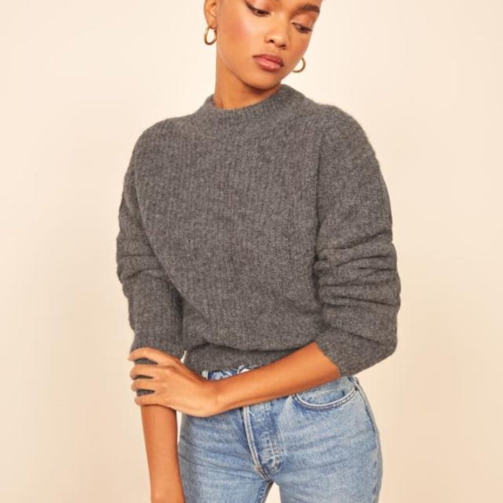 Reformation Alpaca Mock Neck Sweater